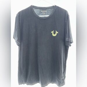 True Religion Black Short Sleeve Tee with Horseshoe Logo